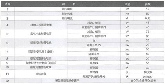 分界断路器开关柜参数